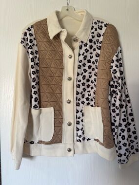 Women's Cream & Tan Quilted Patchwork Jacket